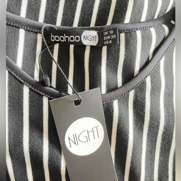 Boohoo Night Stripe Assymetrical Dress - Picture 5 of 6